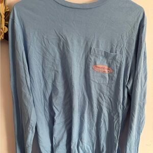 Vineyard Vines Light Blue Long-Sleeve Pocket Tee